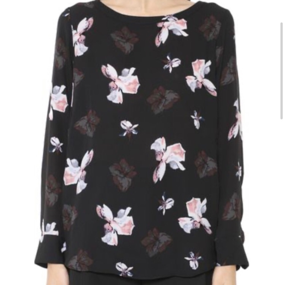 Banana Republic Floral Long Sleeve Sheer Blouse